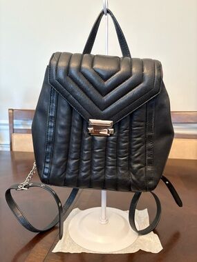 Michael Kors Black Quilted Leather Backpack